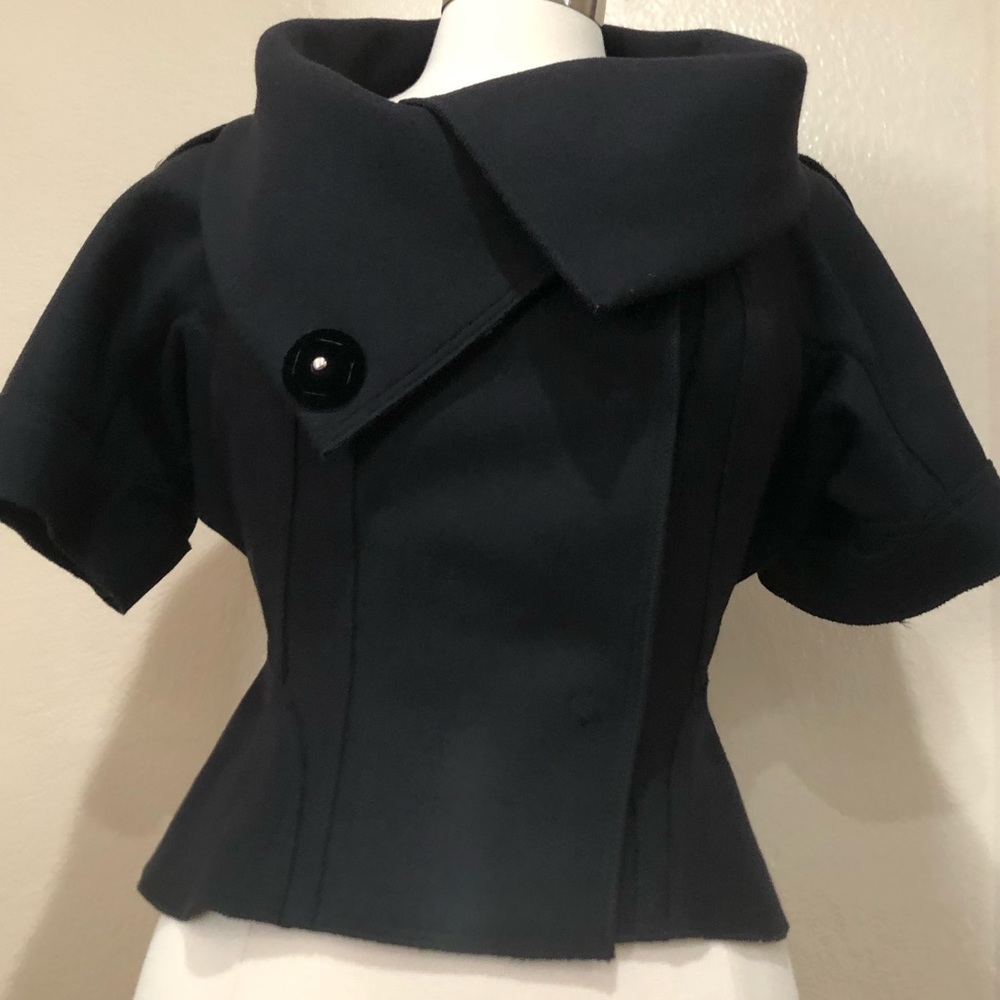 6267 black wool jacket short coat 40